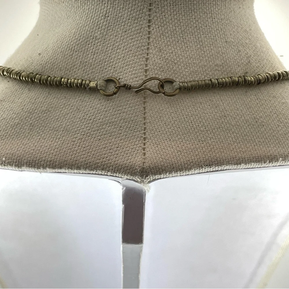 VINTAGE TRIBAL AFGAN 1970'S LAPIS LAZULI SILVER TONE NECKLACE WITH TEAR DROPS